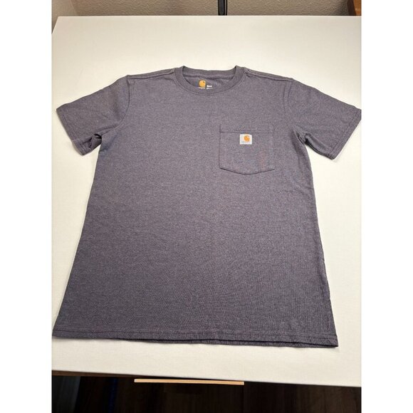 Carhartt Kids T-Shirt Youth Small S 4-6 Gray Pocket Tee Workwear Boy's K87 - Picture 2 of 7